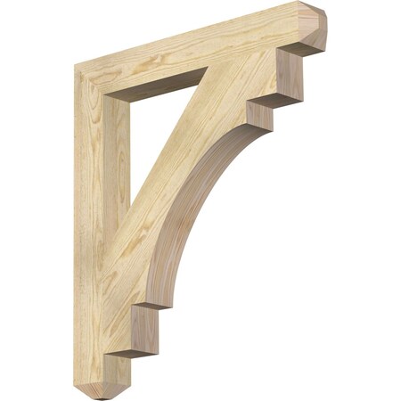Ekena Millwork Merced Craftsman Rough Sawn Bracket, Douglas Fir, 4"W x 30"D x 34"H BKT04X30X34MRC04RDF